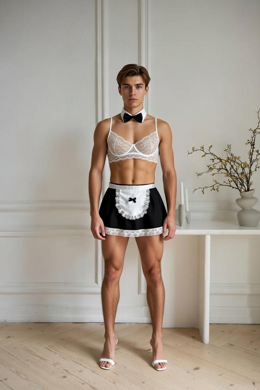 Black Lace Maid Lingerie Set – Playful LGBT Costume
