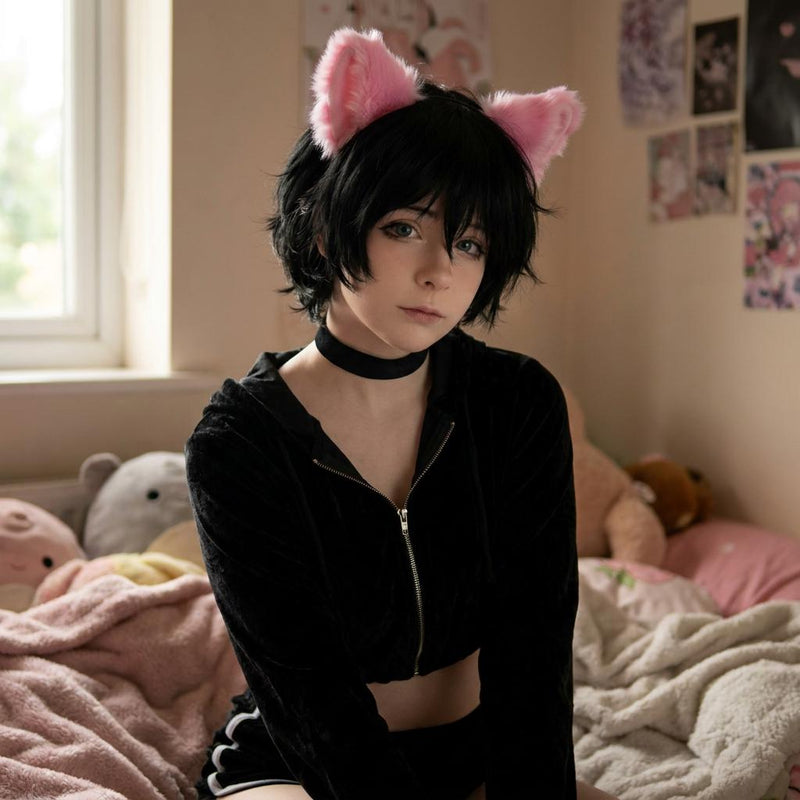 Pink Animal Ears Headband · Quadrobics Cosplay Ears · Kawaii Cat Ears Pink · Furry Costume Ears · Femboy Kpop Anime Cosplay Accessory