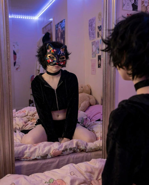 Japanese Style Cat Mask · Femboy Kawaii Cat Face Mask · Quadrobics Cosplay Mask · Anime Cat Mask Plastic · Kpop Kawaii Costume Accessory