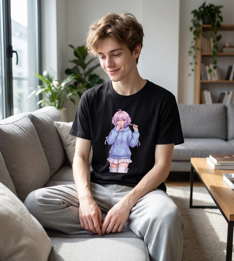 Kawaii Anime T-Shirt - Femboy Aesthetic Graphic Tee - Cute LGBT Clothing - Soft Boy Streetwear -  Unisex Anime Shirt - Pastel Style