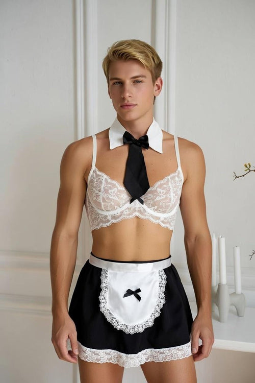 Black Lace Maid Lingerie Set – Playful LGBT Costume