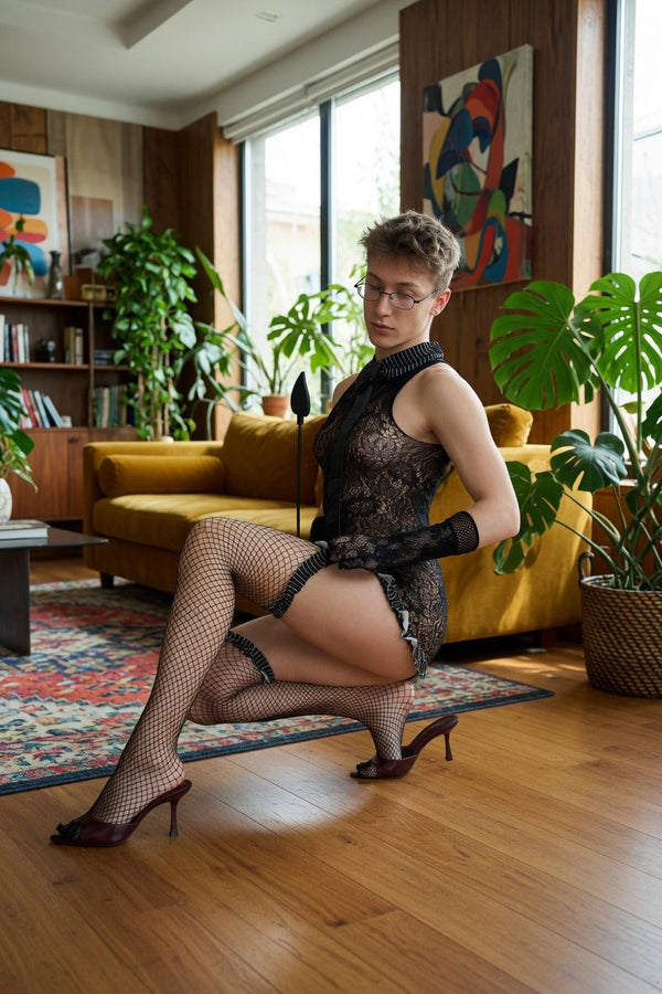 Roleplay Lingerie Set | Femboy Gay Lingerie - Mens Mesh Dress Costume | Naughty Cosplay Lingerie - Bodystocking